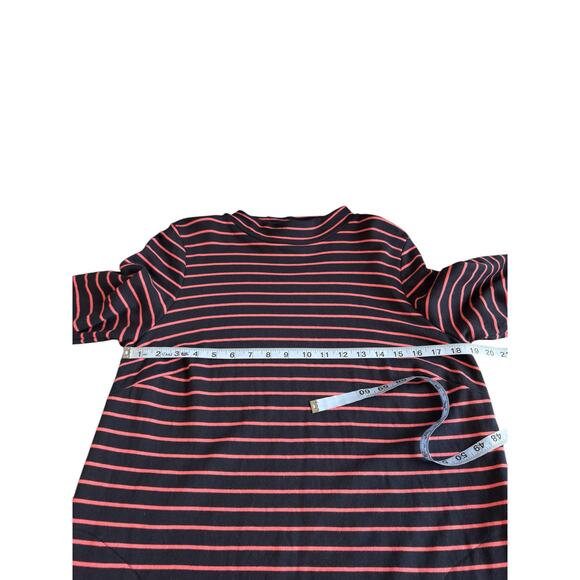 J. Jill Dress Pink Blue Striped Short Mock Neck Long Sleeve Casual Large - Picture 9 of 11